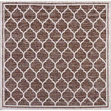 Trebol Moroccan Trellis Textured Weave Indoor/outdoor Square Rug